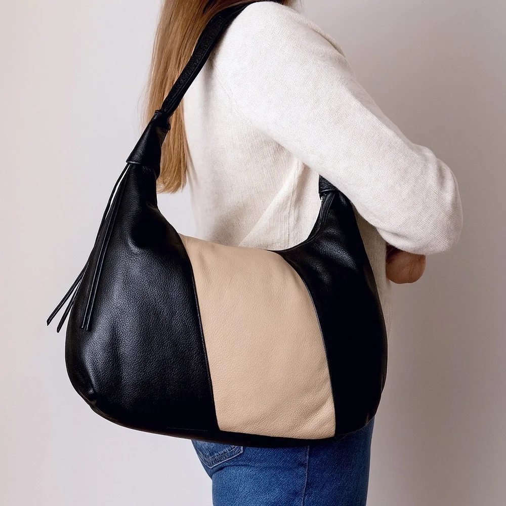 Danilo’s Honduras Shoulder Satchel Black and Cream
